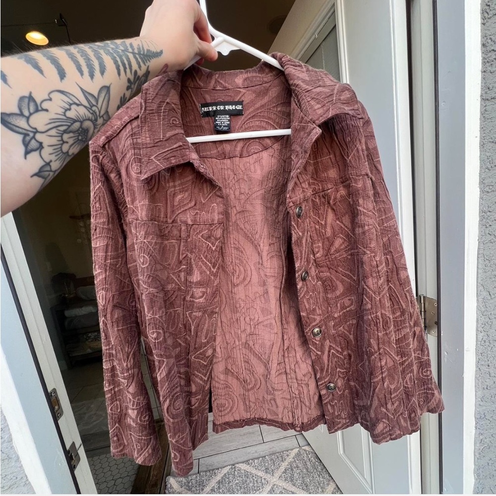Vintage mirror image printed jacket